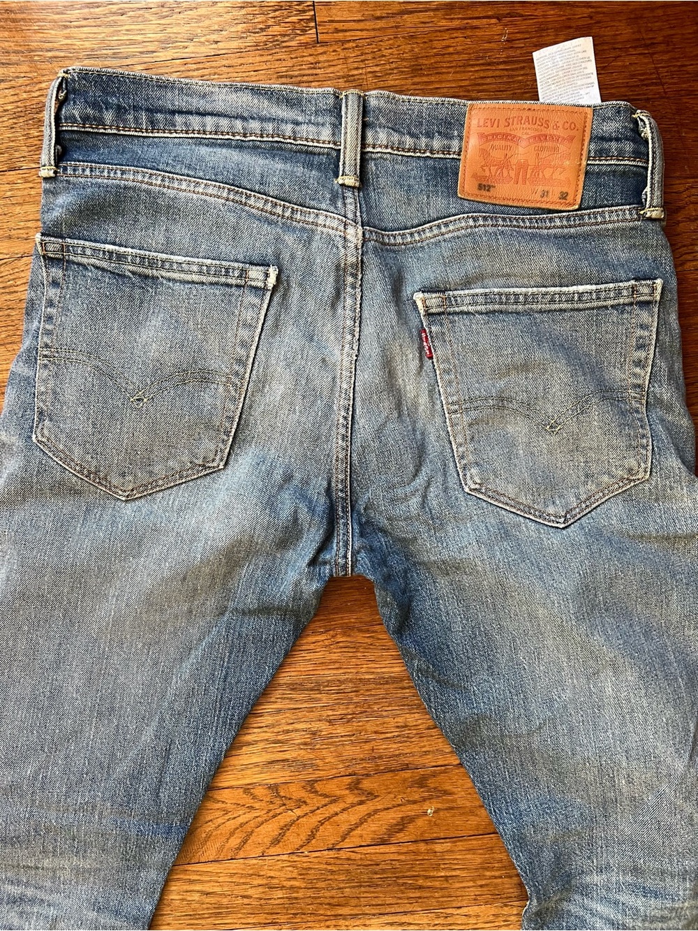 Levi's Men's Light Blue Slim Straight Jeans with Leather Patch